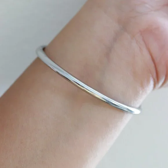 17cm 3 Layer Nail Style Design with CZ Bangle Bracelet - Picture 5 of 5